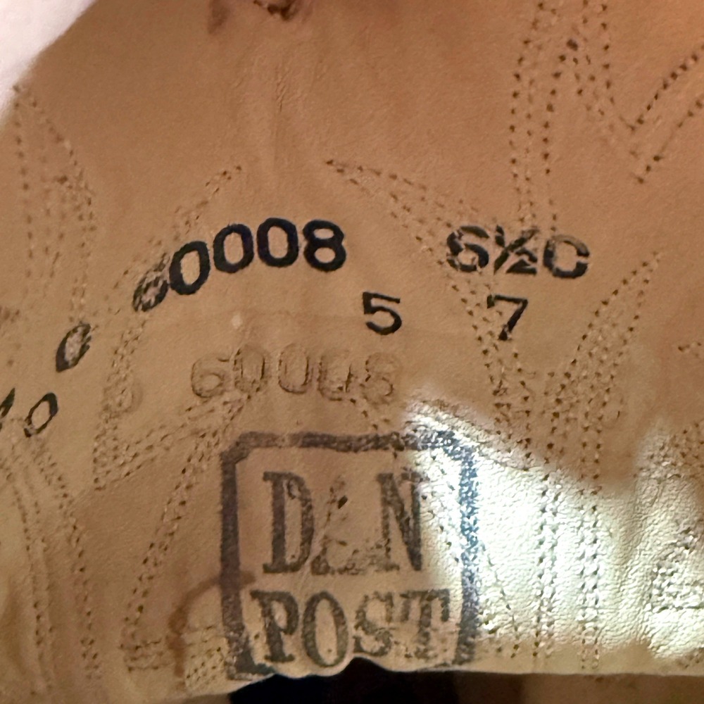 Vintage 90s Dan Post Cowboy Boots Womens 6.5C Brown Leather Western Cowgirl USA - Picture 9 of 9
